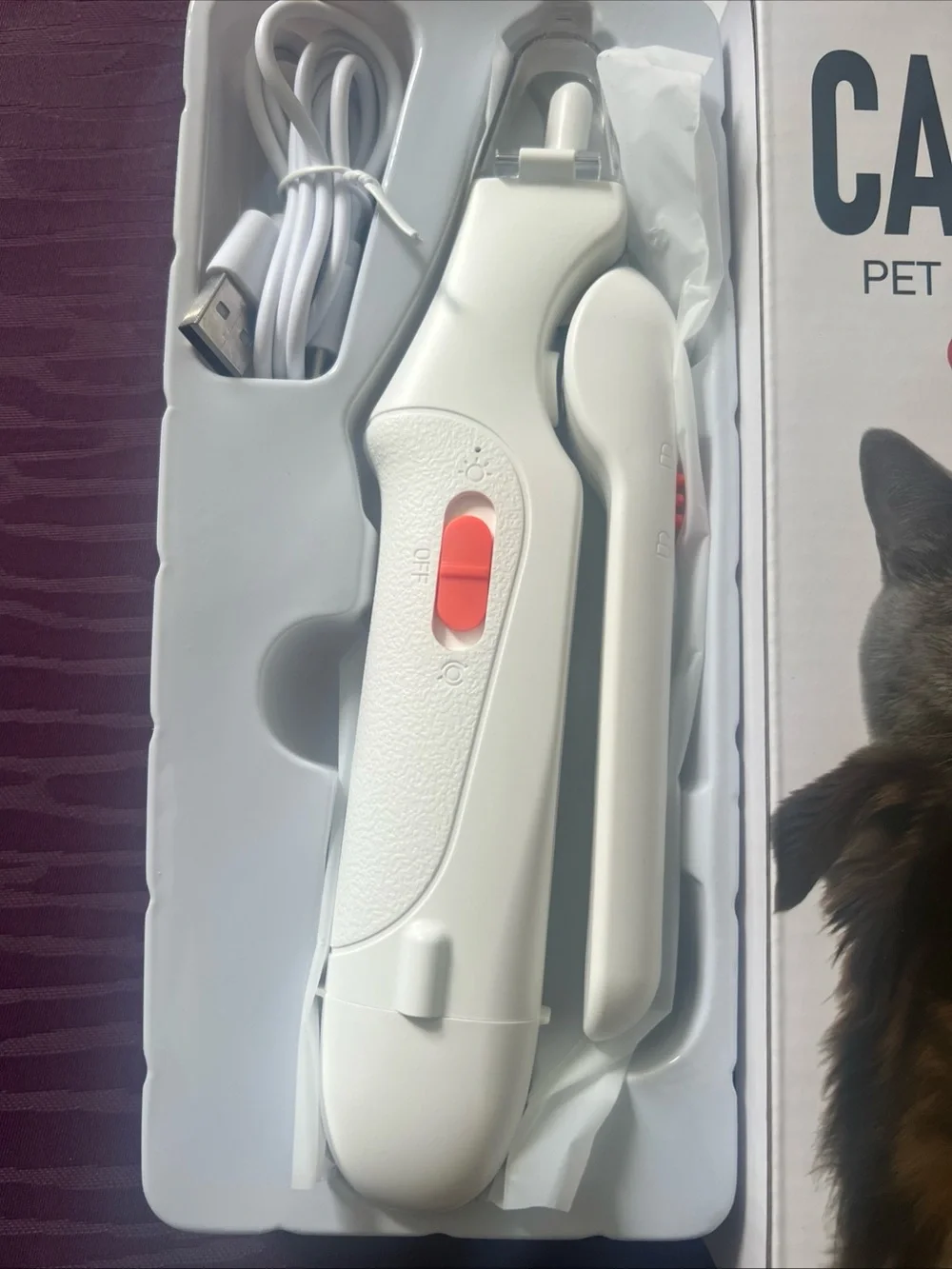 White 2-in-1 Pet Nail Clippers for Cats and Dogs